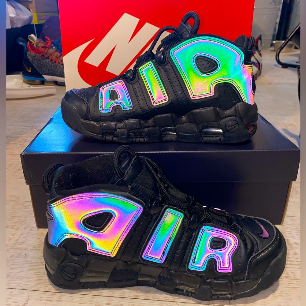 Nike Air More Uptempo Black and Iridescent